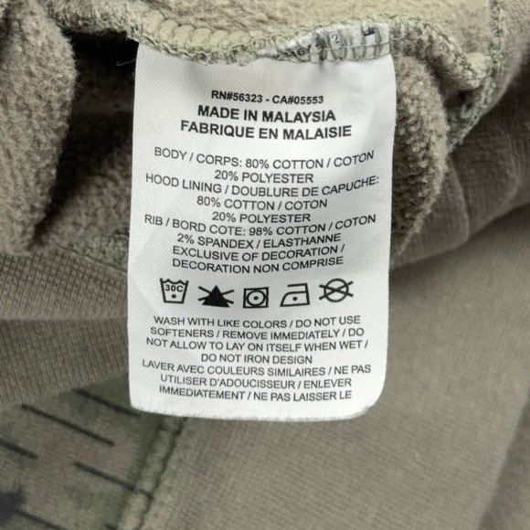 Nike SB Rain Camo Fleece Hoodie CV4320-320 Olive Green Large Mens - Picture 3 of 12